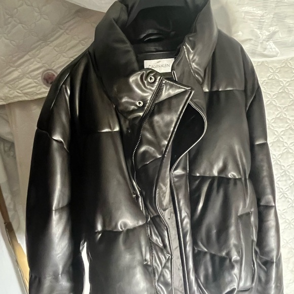 Calvin Klein Men's Shiny Black Puffer Jacket - Picture 1 of 5